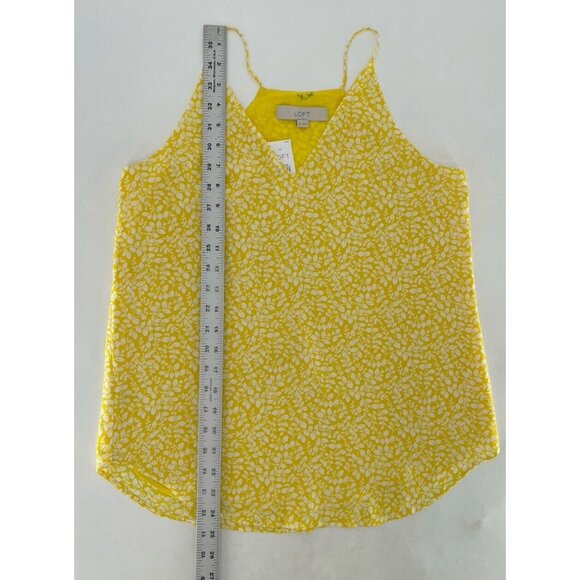 NWT LOFT Women’s Yellow Floral Chiffon Strappy Sleeveless Blouse Boho‎ Sz XS - Picture 8 of 8